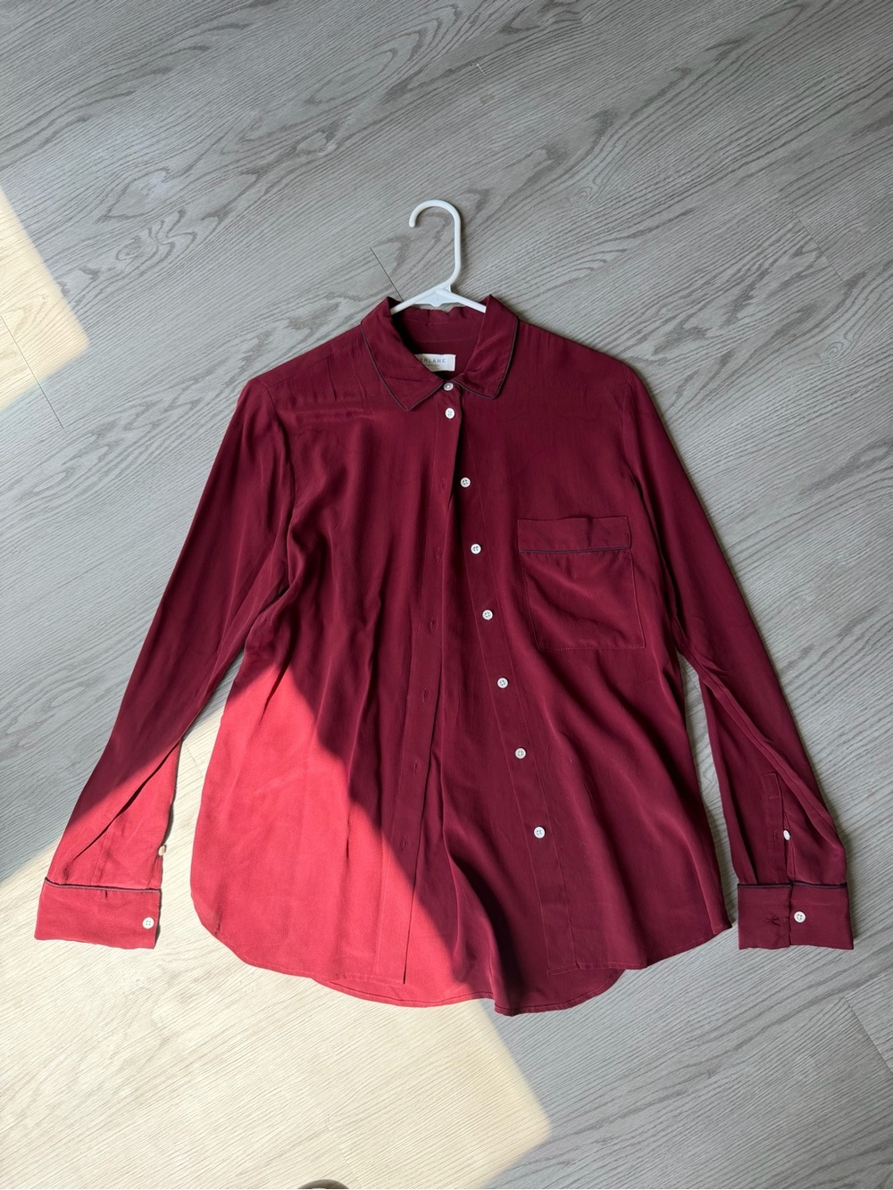 Everlane Women's Button-Down Silk Shirt in Deep Burgundy